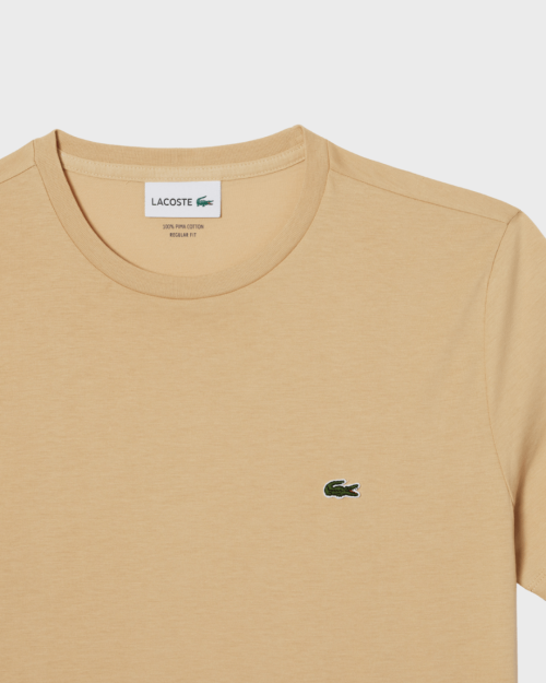 REMERA CUELLO REDONDO LACOSTE BEIGE