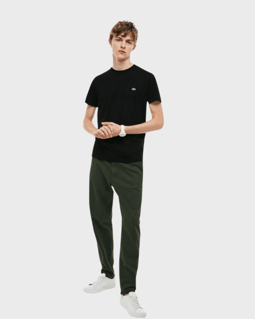 REMERA CUELLO REDONDO LACOSTE NEGRA