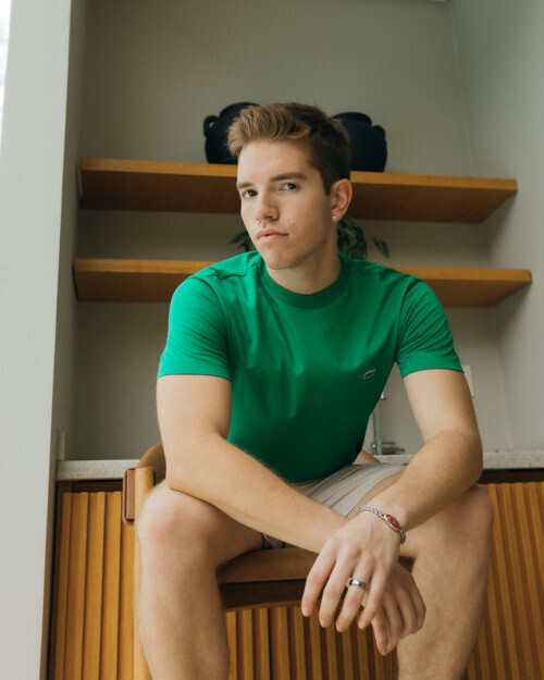 REMERA CUELLO REDONDO LACOSTE VERDE