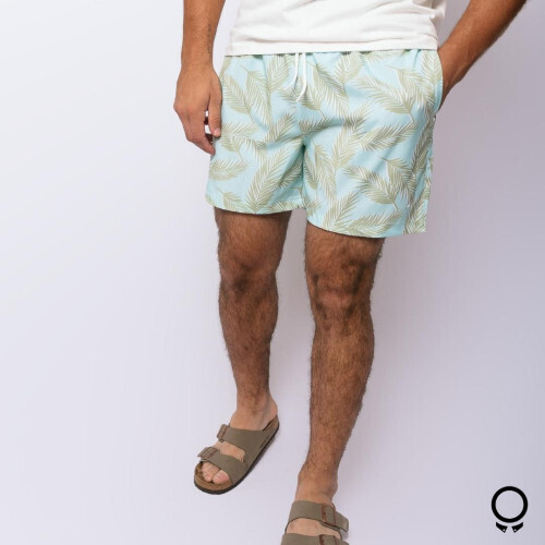 SHORT DE BAÑO LIBERATO BASICS VERDE HOJAS