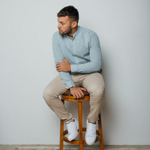 CAMISA LIBERATO BASICS MAO MANGAS LARGAS VERDE RAYAS