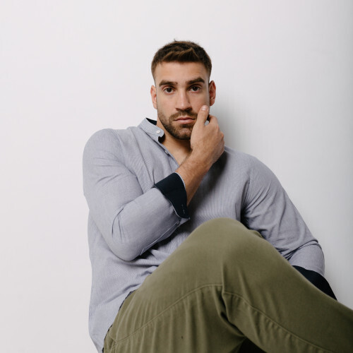 CAMISA LIBERATO BASICS MAO MANGAS LARGAS RAYAS AZUL MARINO