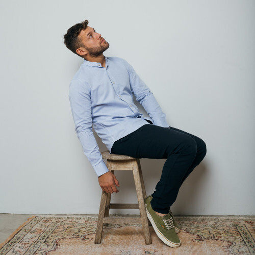 CAMISA LIBERATO BASICS MAO MANGAS LARGAS AZUL MARINO