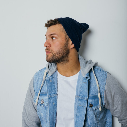 CAMPERA LIBERATO BASICS AZUL CON CAPUCHA