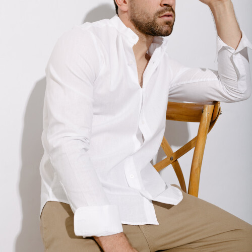 CAMISA LIBERATO BASICS MAO MANGAS LARGAS BLANCA