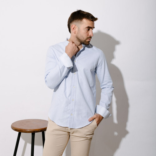 CAMISA LIBERATO BASICS MAO MANGAS LARGAS CELESTE