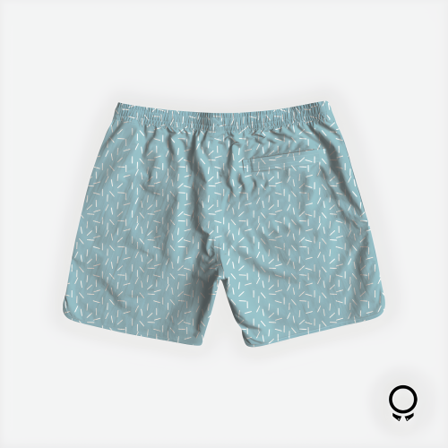 SHORT DE BAÑO LIBERATO BASICS VECTORES CELESTE
