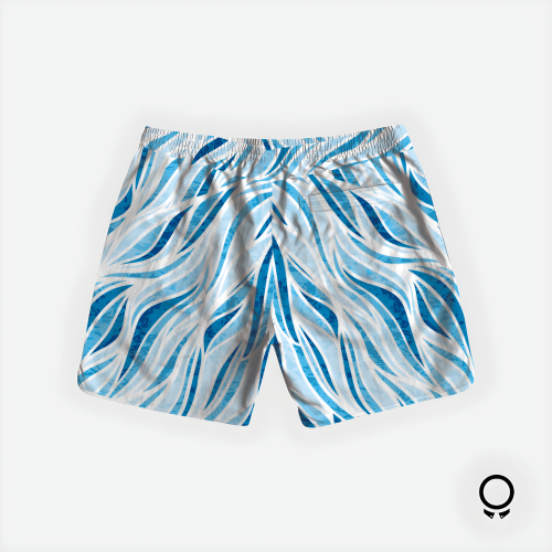 SHORT DE BAÑO LIBERATO BASICS ALGAS CELESTE