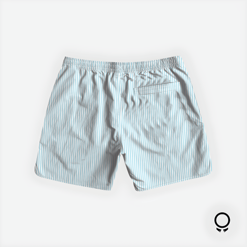 SHORT DE BAÑO LIBERATO BASICS RAYAS CELESTE