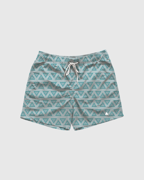 SHORT DE BAÑO LIBERATO BASICS CELESTE TRIAGULOS