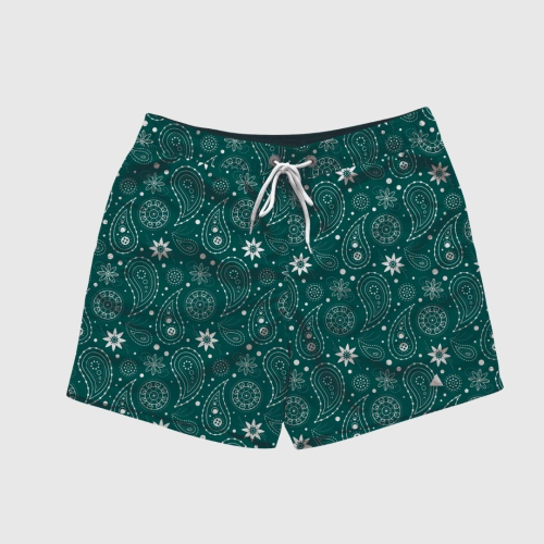 SHORT DE BAÑO LIBERATO BASICS VERDE OSCURO FLORES FLORES ARABICAS