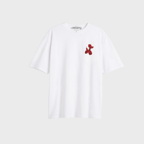 REMERA LIBERATO BASICS OVERSIZE PREMIUM 250 GSM MARFIL BALLON DOG