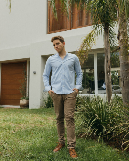 CAMISA LIBERATO BASICS MAO MANGAS LARGAS CELESTE