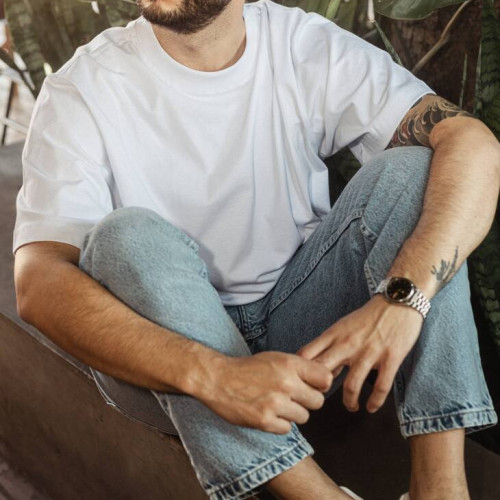 REMERA LIBERATO BASICS BOXY FIT PREMIUM BLANCA