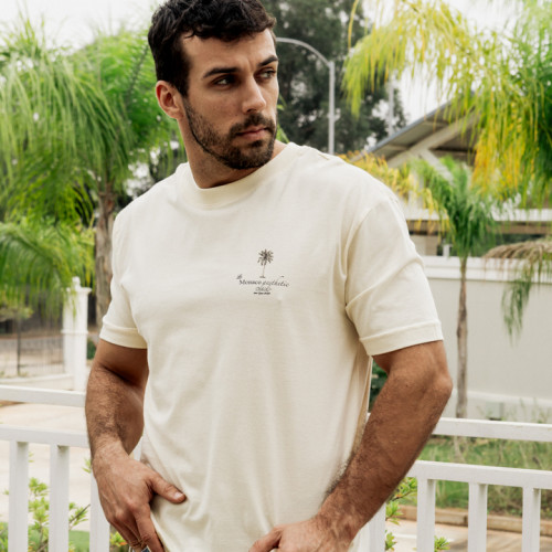 REMERA LIBERATO BASICS OVERSIZE BEIGE LE MONACO CLUB
