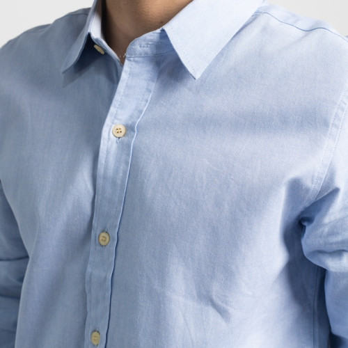 CAMISA LIBERATO BASICS MANGAS LARGAS CELESTE