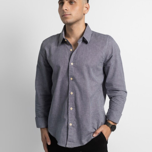 CAMISA LIBERATO BASICS MANGAS LARGAS NEGRO CUADRITOS