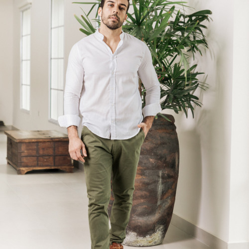 CAMISA LIBERATO BASICS MAO MANGAS LARGAS BLANCA