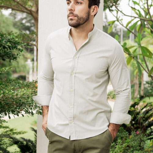 CAMISA LIBERATO BASICS MAO MANGAS LARGAS RAYAS VERDE