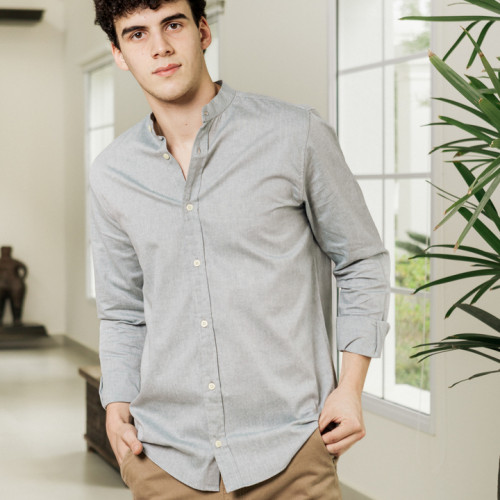 CAMISA LIBERATO BASICS MAO MANGAS LARGAS VERDE JASPEADA