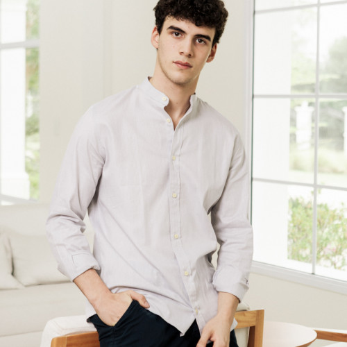 CAMISA LIBERATO BASICS MAO MANGAS LARGAS GRIS