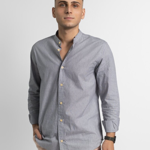 CAMISA LIBERATO BASICS MAO MANGAS LARGAS RAYAS AZULES