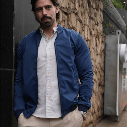 BOMBER JACKET LIBERATO BASICS AZUL MARINO