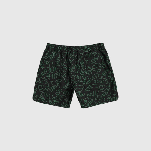 SHORT DE BAÑO LIBERATO NEGRO HOJAS VERDES