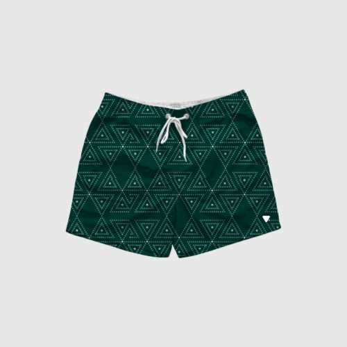 SHORT DE BAÑO VERDE OSCURO TRIANGULOS