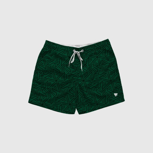SHORT DE BAÑO VERDE ESPIRAL GEOMETRICO