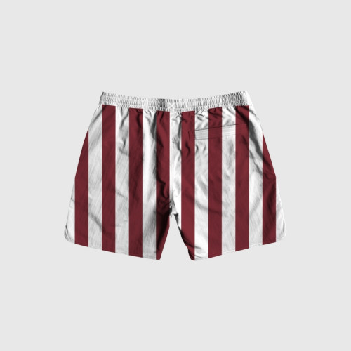 SHORT DE BAÑO LIBERATO BLANCO CON RAYAS BORDO