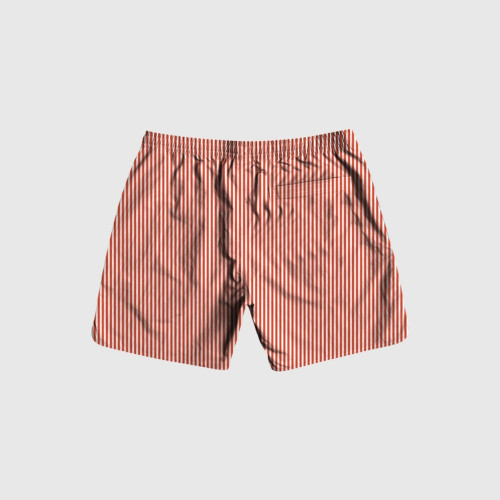 SHORT DE BAÑO LIBERATO BLANCO CON RAYAS ROJAS