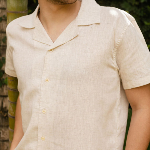 CAMISA LIBERATO PLAYERA DE LINO BEIGE