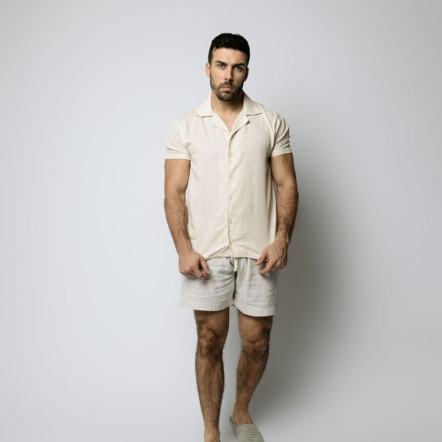 CAMISA LIBERATO PLAYERA DE LINO BEIGE