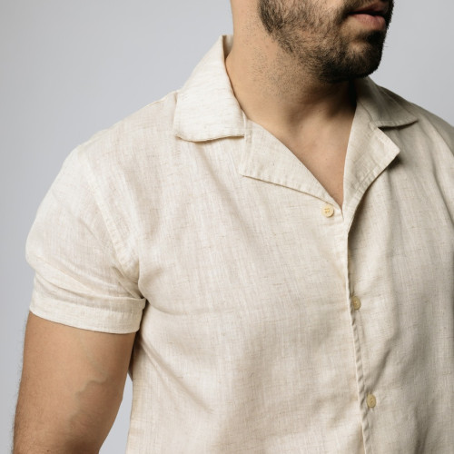 CAMISA LIBERATO PLAYERA DE LINO BEIGE