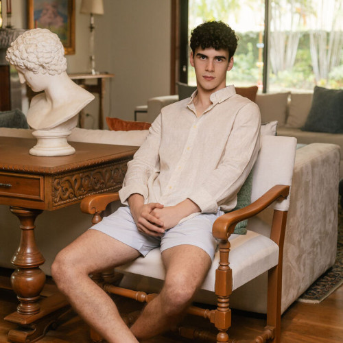 CAMISA LIBERATO MANGAS LARGAS DE LINO BEIGE